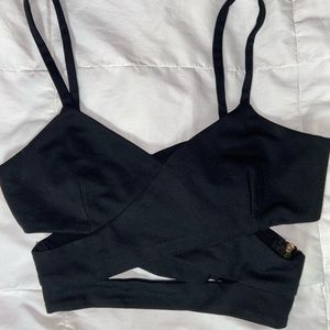 Black Criss-Cross Crop Top